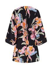 Pour Moi Black/chrome Crinkle O Ring Woven Beach Cover-Up - Image 4 of 4