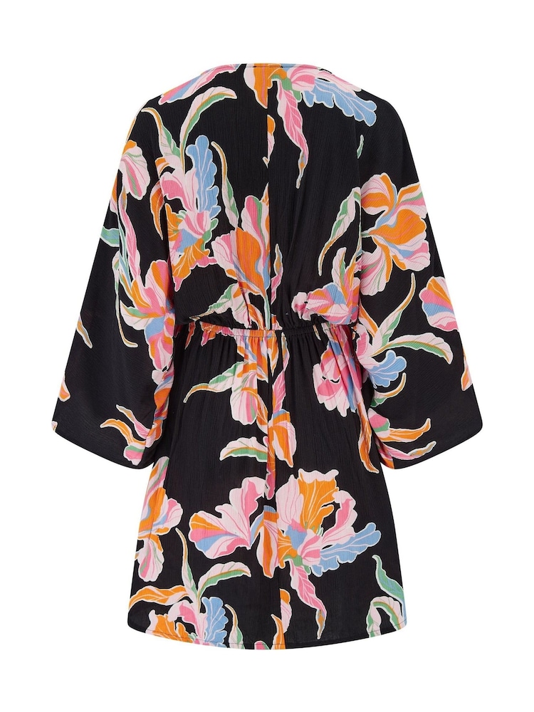Pour Moi Black/chrome Crinkle O Ring Woven Beach Cover-Up - Image 4 of 4