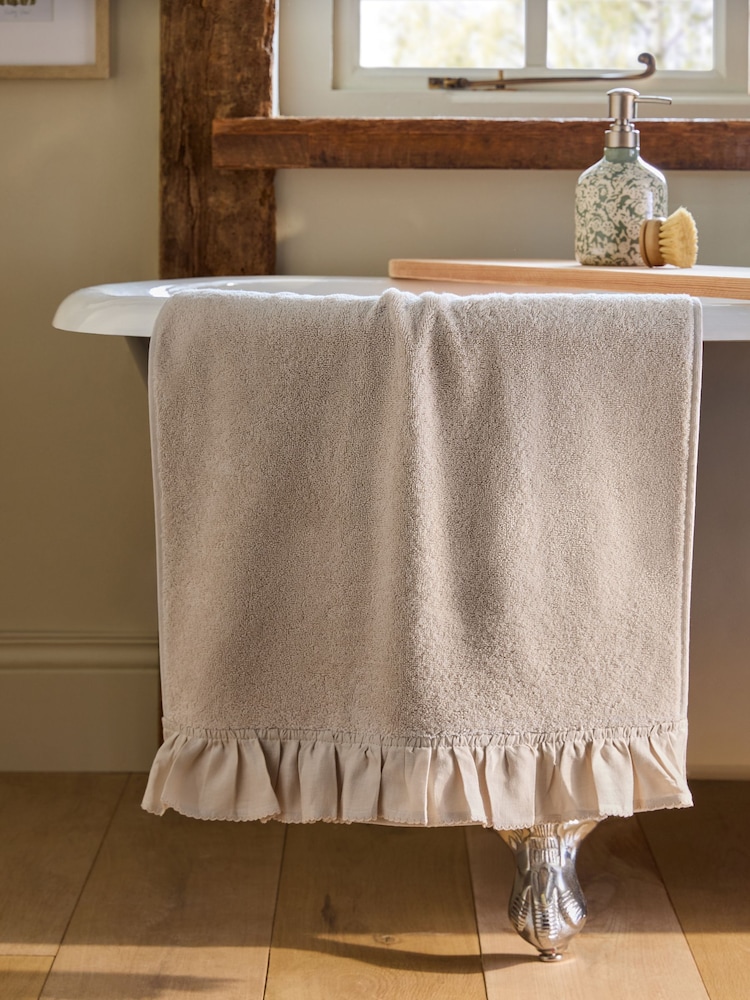 Natural Frill Towel - Image 1 of 4