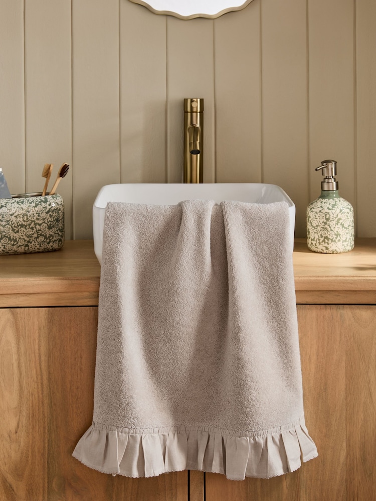 Natural Frill Towel - Image 2 of 4