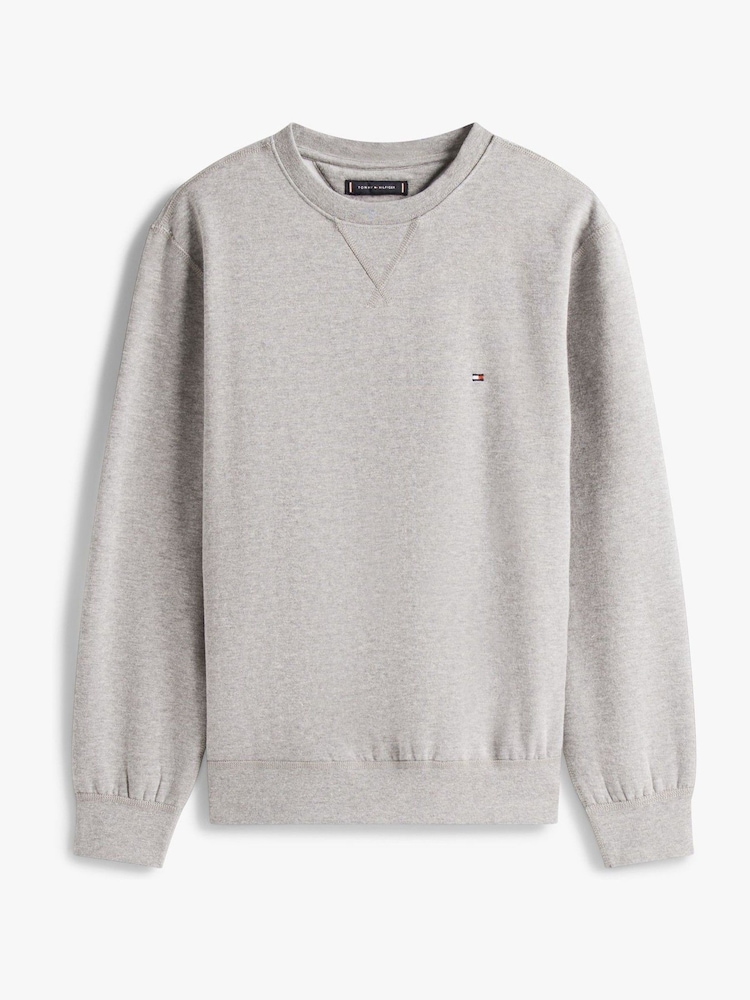 Tommy Hilfiger Grey Fleece Crew Neck Sweatshirt - Image 5 of 5