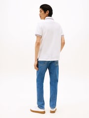 Tommy Hilfiger White Slim Fit Tipped Polo Shirt - Image 2 of 6