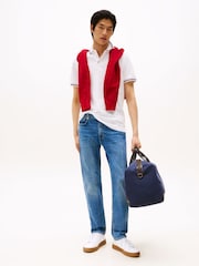 Tommy Hilfiger White Slim Fit Tipped Polo Shirt - Image 4 of 6