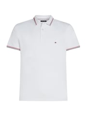 Tommy Hilfiger White Slim Fit Tipped Polo Shirt - Image 5 of 6