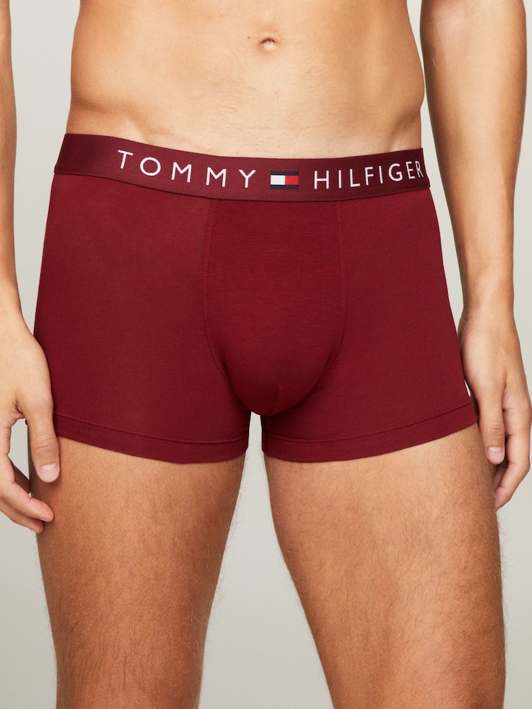 Tommy Hilfiger Blue Original Waistband Trunks 3 Pack - Image 2 of 9