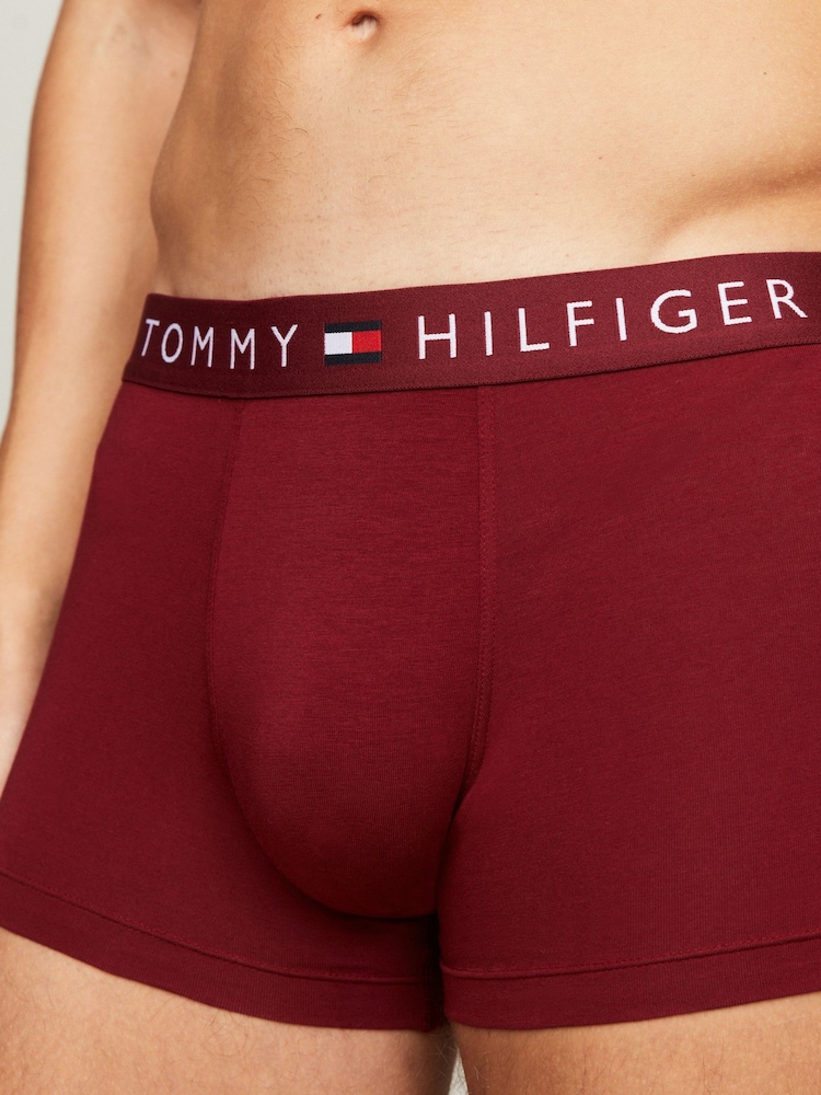 Tommy Hilfiger Blue Original Waistband Trunks 3 Pack - Image 6 of 9