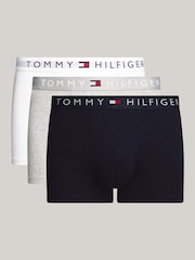 Tommy Hilfiger Grey Original Waistband Trunks 3 Pack - Image 1 of 7