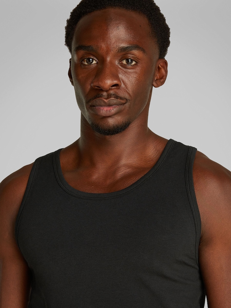 Calvin Klein Black Lounge Tank Tops 3 Pack - Image 4 of 5