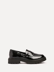 Linzi Black Lesson Chunky Loafers With Classic Front Tab - Image 3 of 6