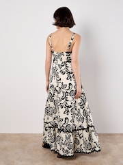 Apricot Cream Monochrome Big Scale Sarasa Midi Dress - Image 4 of 5
