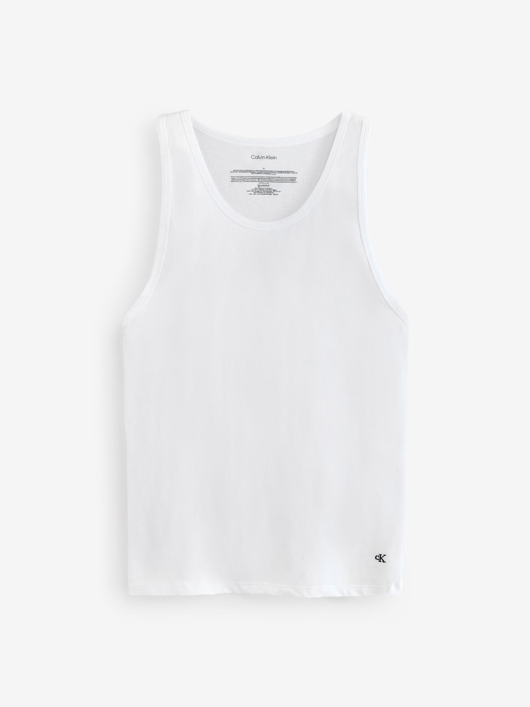 Calvin Klein White Lounge Tank Tops 3 Pack - Image 2 of 8