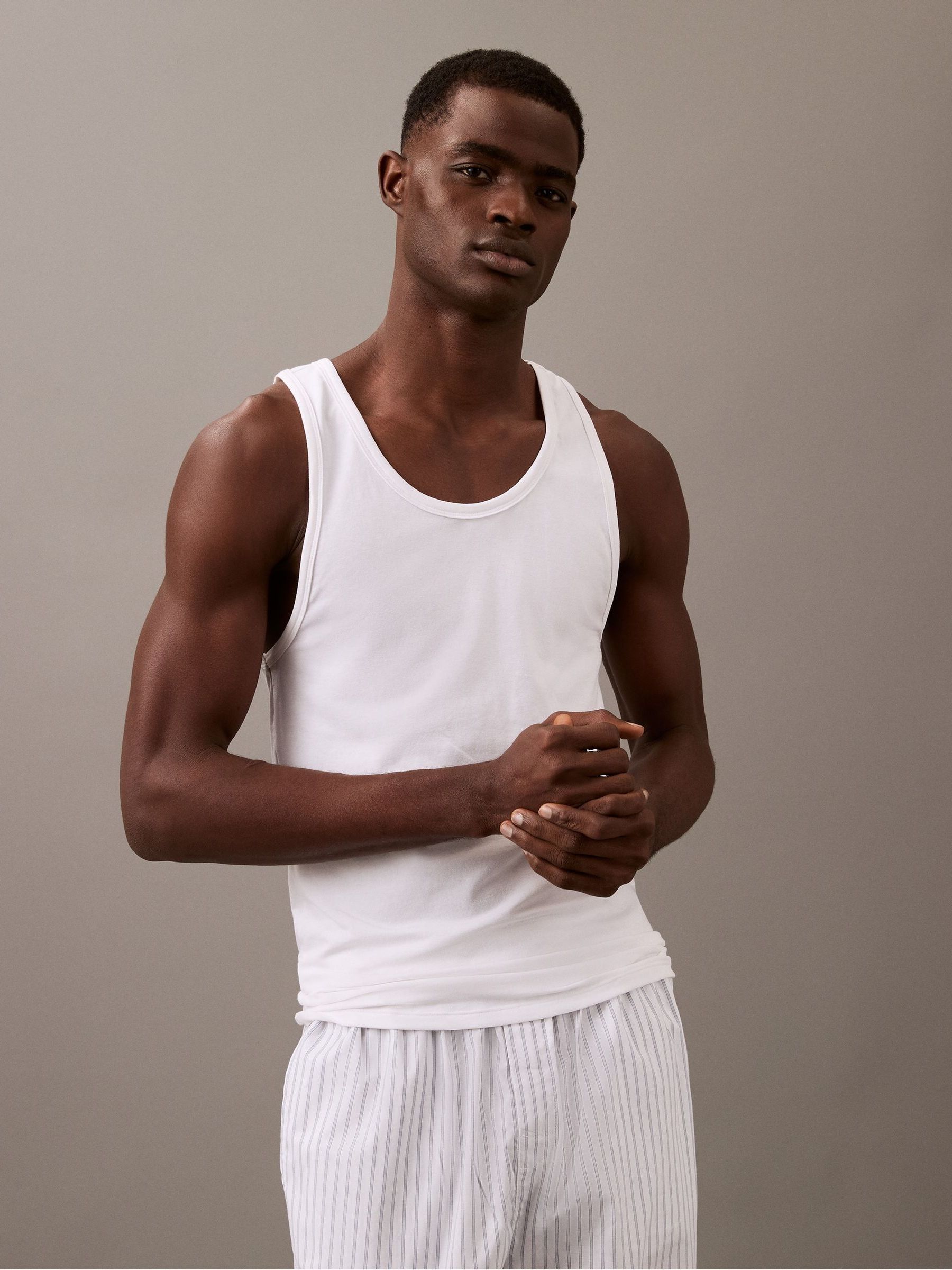 Buy Calvin Klein White Lounge Tank Tops 3 Pack from Next India