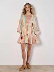 Apricot Multi Multicoloured Tribal Tassel 100% Cotton Dress - Image 1 of 5