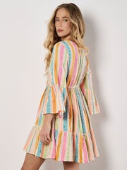 Apricot Multi Multicoloured Tribal Tassel 100% Cotton Dress - Image 4 of 5