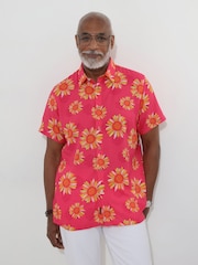 Joe Browns Pink Sunflower Holiday Short Sleeve Shirt - Image 1 of 5