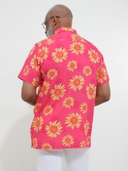 Joe Browns Pink Sunflower Holiday Short Sleeve Shirt - Image 4 of 5