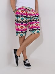 Joe Browns Pink Bold Print Drawerstring Shorts - Image 1 of 5