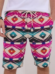 Joe Browns Pink Bold Print Drawerstring Shorts - Image 3 of 5