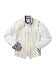 Joe Browns Grey Striped Linen Blend Suit Waistcoat - Image 5 of 5