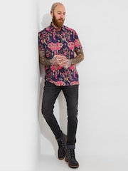 Joe Browns Pink Elephant Print Statement Short Sleeve Shirt - Image 3 of 6