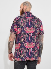 Joe Browns Pink Elephant Print Statement Short Sleeve Shirt - Image 4 of 6
