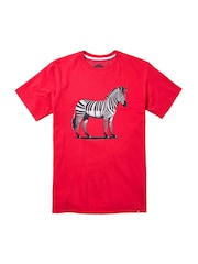 Joe Browns Red 100% Cotton Zebra Piano Graphic Short Sleeve T-Shirt - Image 5 of 5