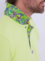 Joe Browns Green 100% Cotton Paisley Trim Pique Polo Shirt - Image 3 of 5