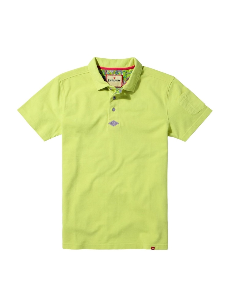 Joe Browns Green 100% Cotton Paisley Trim Pique Polo Shirt - Image 5 of 5