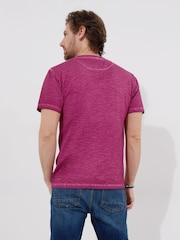 Joe Browns Purple Short Sleeve Chest Pocket Henley T-Shirt - Image 2 of 5
