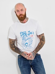 Joe Browns White 100% Cotton Summer Surfboard Graphic Short Sleeve T-Shirt - Image 1 of 6