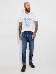Joe Browns White 100% Cotton Summer Surfboard Graphic Short Sleeve T-Shirt - Image 2 of 6