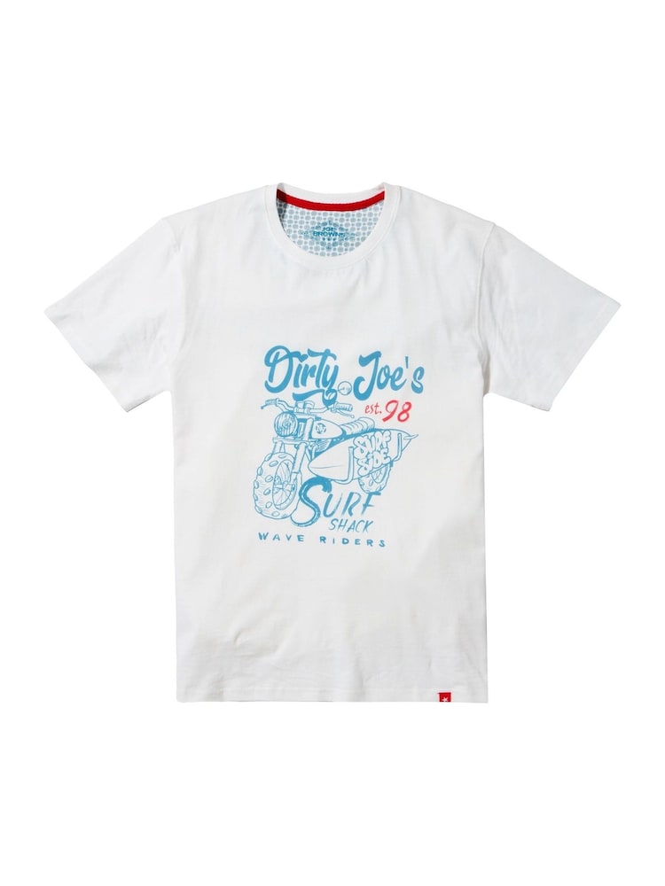 Joe Browns White 100% Cotton Summer Surfboard Graphic Short Sleeve T-Shirt - Image 6 of 6