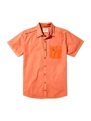 Joe Browns Orange Short Sleeve Contrast Pocket Shirt - Image 5 of 5