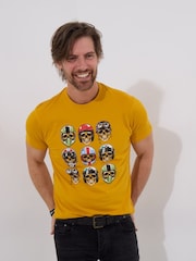 Joe Browns 100% Cotton Pop Art Skull Graphic Short Sleeve T-Shirt - صورة 1 من 5