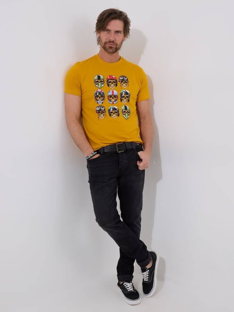 Joe Browns 100% Cotton Pop Art Skull Graphic Short Sleeve T-Shirt - صورة 2 من 5