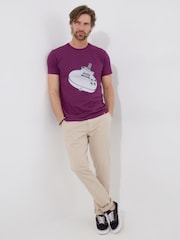Joe Browns Purple 100% Cotton Heather Guitar Graphic T-Shirt - Image 2 of 5