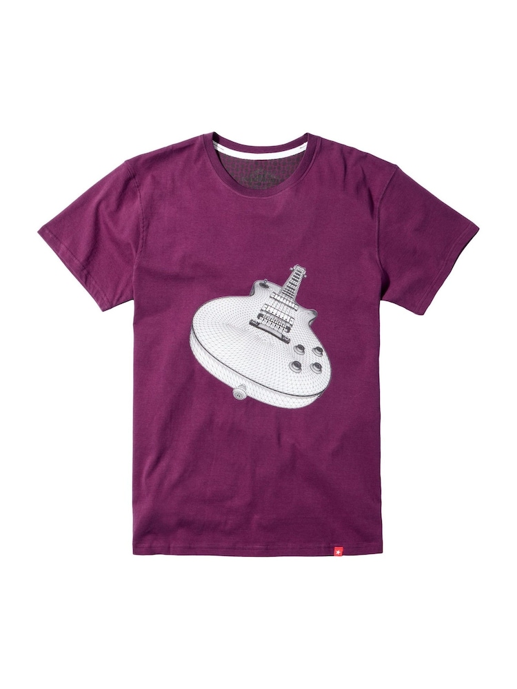 Joe Browns Purple 100% Cotton Heather Guitar Graphic T-Shirt - Image 5 of 5