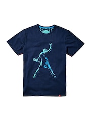 Joe Browns Blue 100% Cotton Rockstar Graphic Short Sleeve T-Shirt - Image 5 of 5