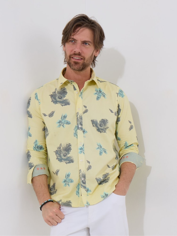 Joe Browns Yellow Floral Embroidered Long Sleeve Shirt - Image 1 of 5