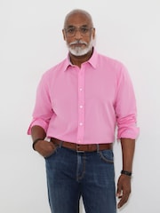 Joe Browns Pink Lightweight Summery Linen Blend Long Sleeve Shirt - Image 1 of 5