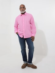 Joe Browns Pink Lightweight Summery Linen Blend Long Sleeve Shirt - Image 2 of 5