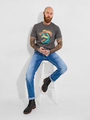 Joe Browns Grey 100% Cotton Statement Gecko Graphic Short Sleeve T-Shirt - Image 5 of 6