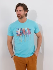 Joe Browns Blue 100% Cotton Surf Board Graphic Short Sleeve T-Shirt - Image 1 of 5