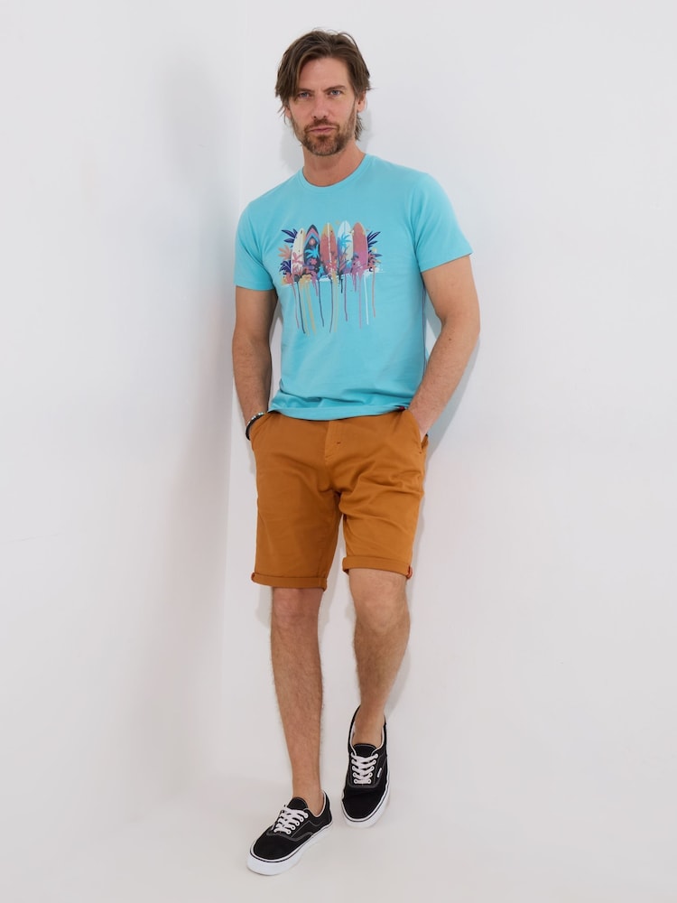 Joe Browns Blue 100% Cotton Surf Board Graphic Short Sleeve T-Shirt - Image 2 of 5