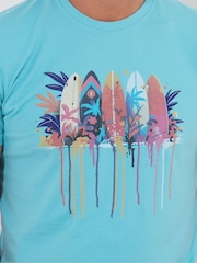 Joe Browns Blue 100% Cotton Surf Board Graphic Short Sleeve T-Shirt - Image 3 of 5