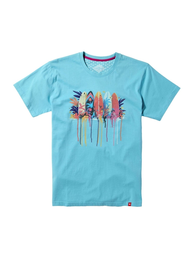 Joe Browns Blue 100% Cotton Surf Board Graphic Short Sleeve T-Shirt - Image 5 of 5