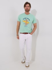 Joe Browns Blue 100% Cotton Surfer Bear Graphic Short Sleeve T-Shirt - Image 2 of 5