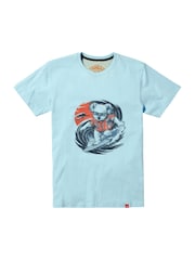 Joe Browns Blue 100% Cotton Koala Surfer Graphic Short Sleeve T-Shirt - Image 5 of 5