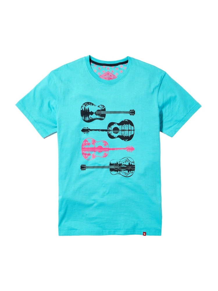 Joe Browns Blue 100% Cotton Guitar Landscape Graphic T-Shirt - Image 5 of 5