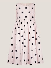Monsoon Pink MINI ME Sicily Polka Dot Dress - Image 2 of 4